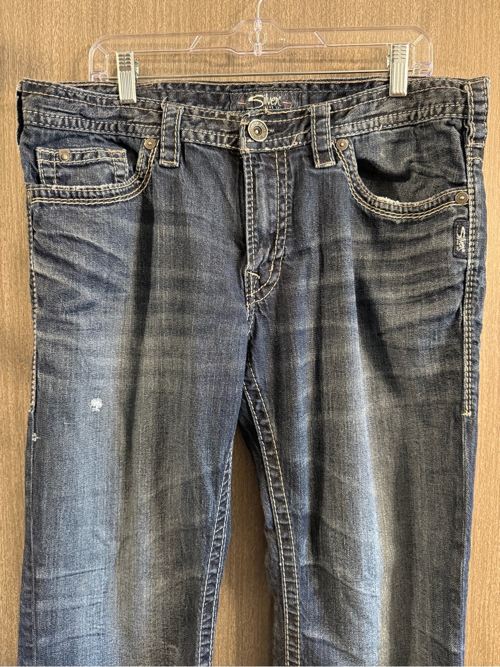 Silver Jeans Men’s Dark Blue Straight Leg Jeans - Picture 3 of 11
